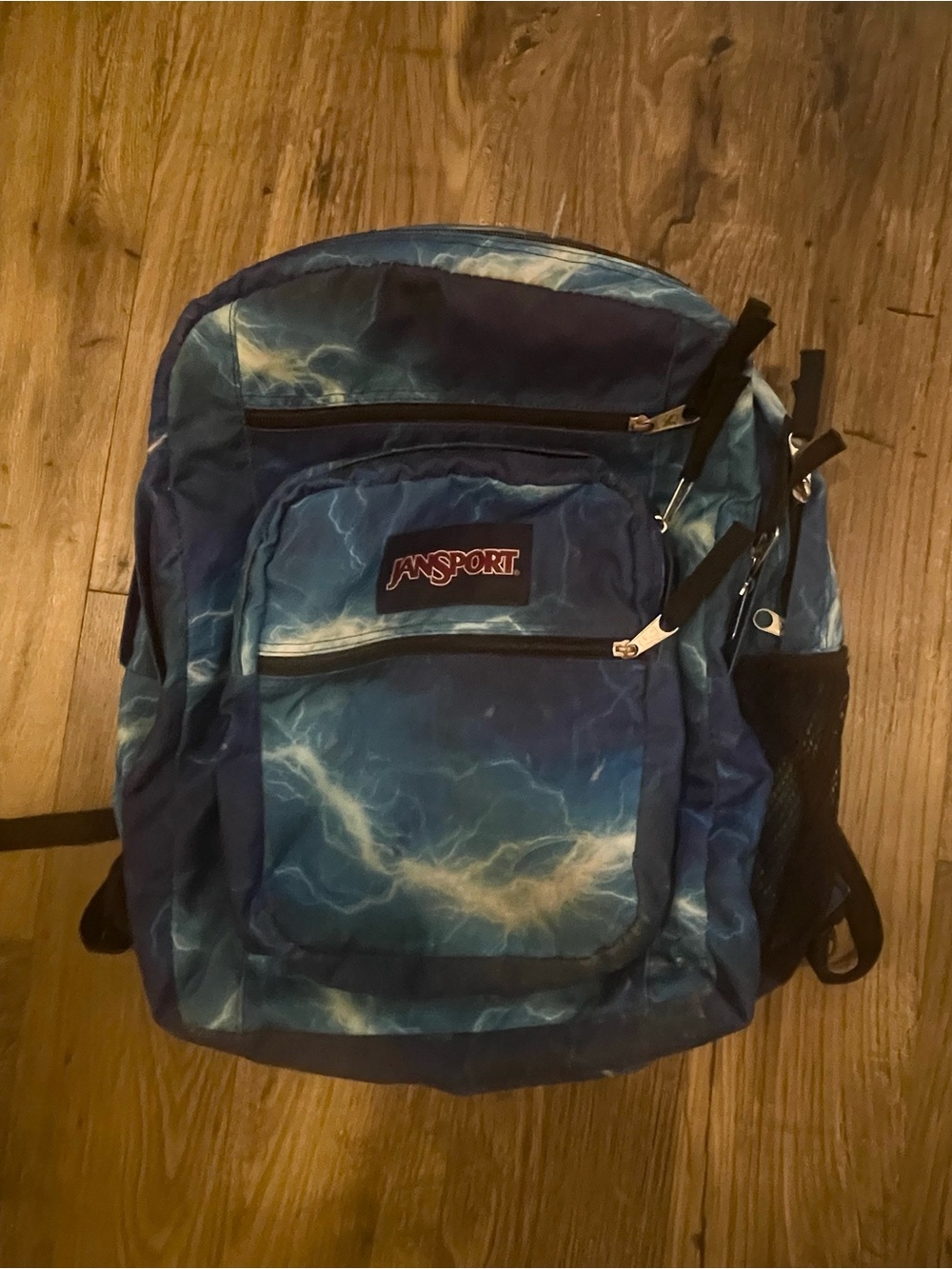 JanSport Blue Lightning Print Backpack